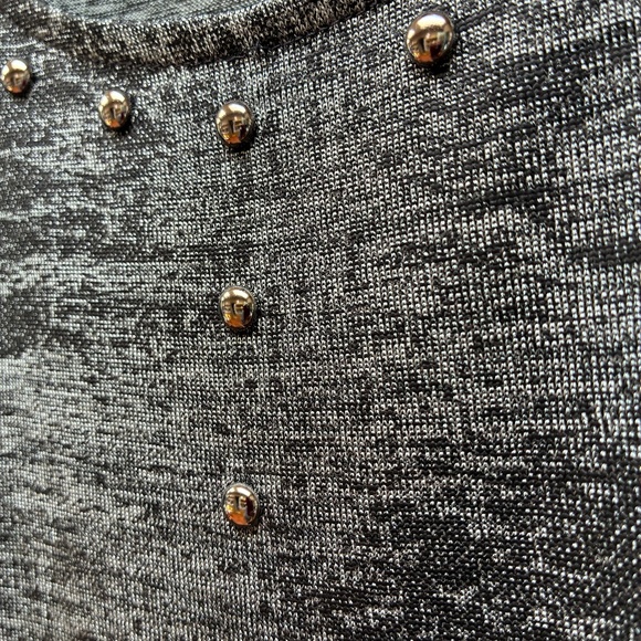 Studded Silver and Black Top - Picture 2 of 4
